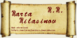Marta Milašinov vizit kartica